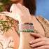 Blue Mint | Silver | Firefly Glass Macrame Bracelet